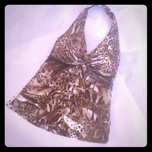 Cheetah print halter top